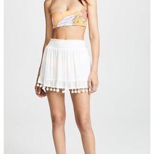 Ramy Brook White Stevie Pom-Pom Skirt